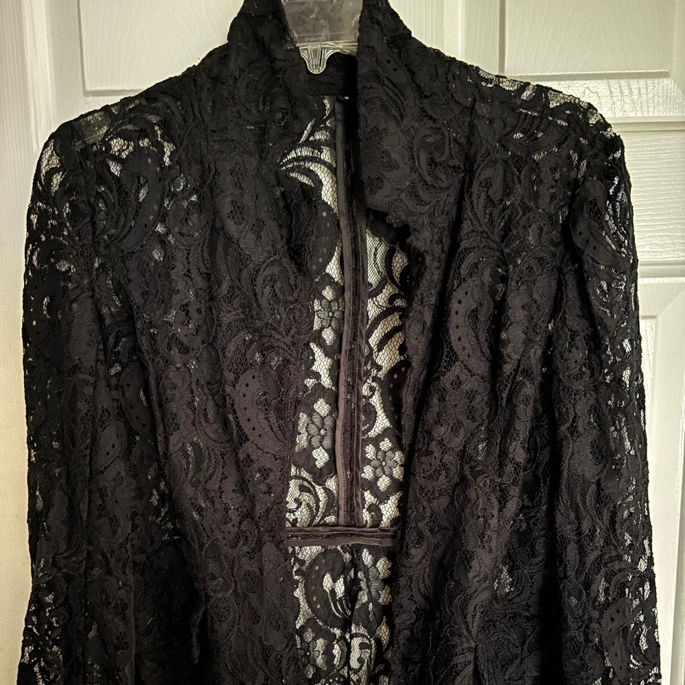 Giancarlo Ferrari Lace Long Sleeve Top W/Pockets Size 8